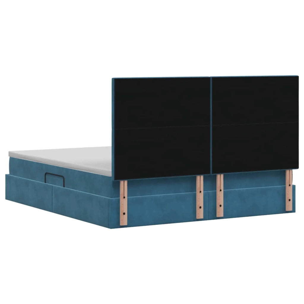 Letto con contenitore e materasso Blu Scuro 180 x 200 cm 3459649