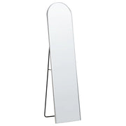 Specchio da terra ovale con telaio in metallo e supporto design moderno con cornice