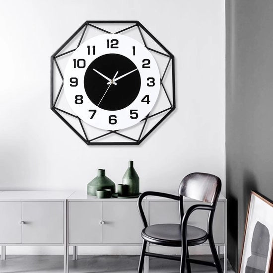 Orologio da Parete in Metallo Grande Decorativo Silenzioso Orologio da Parete Non Toccabile a Batterie con Orologio a Quarti per Soggiorno Cucina Camera da Letto Bagno Esterno 14 Pollici