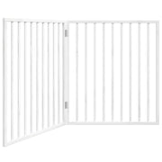 Cancelletto di sicurezza pieghevole per cani a 2 pannelli 160 cm legno di pioppo bianco 02_0023033