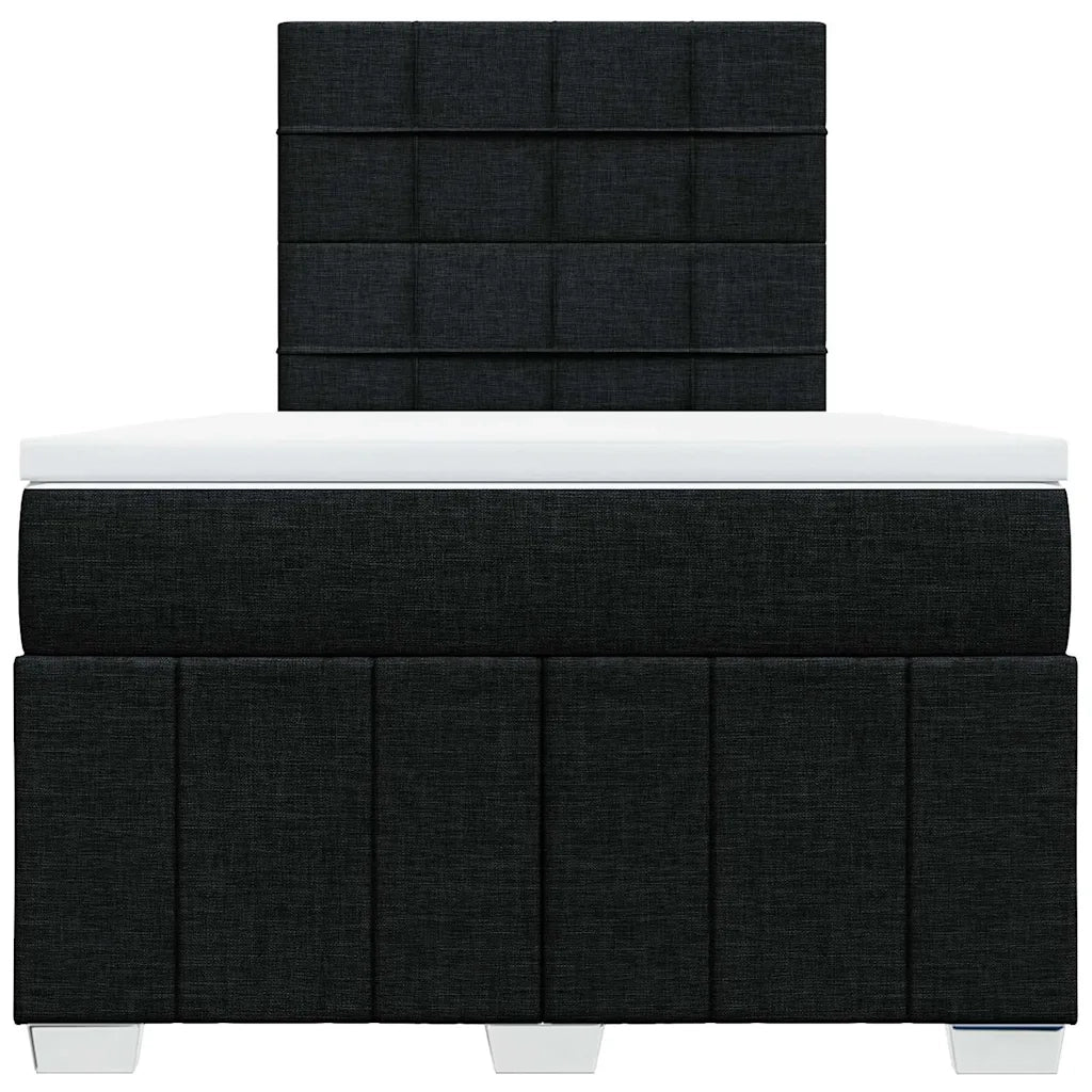 Giroletto a Molle con Materasso Nero 120x190 cm in Tessuto