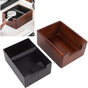 Bacchetta di Risciacquo Premium in Legno - Piastra Antiscivolo - Disegno Rimovibile - Supporto in Gomma - Resistente e Termoisolante - Contenitore per Rifiuti di Caffè