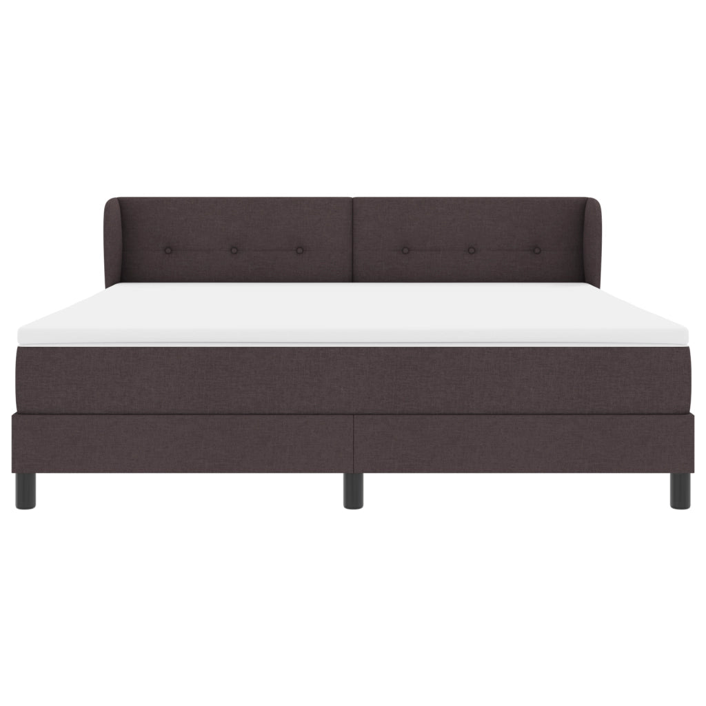 Letto a box con materasso Marrone Scuro 180x200 cm Tessuto