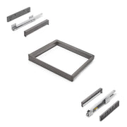 Kit vassoio ausiliario, cesto portabiancheria e telaio regolabile Quartz per armadi, chiusura ammortizzata e estrazion..