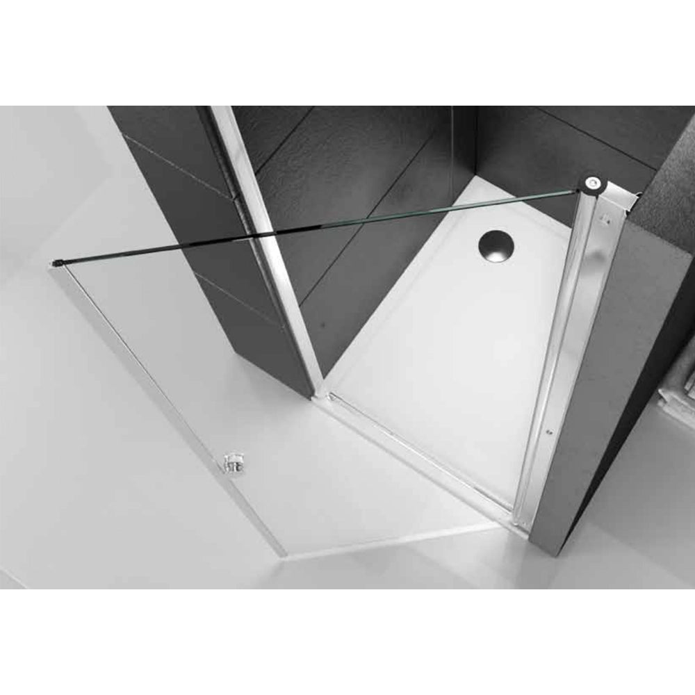Porta doccia battente swing per nicchia cristallo temprato *** misure 97-100xh195 cm trasparente, confezione 1