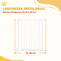 Cancelletto di Sicurezza per Cani e Gatti Estensibile 75-85x76cm Acciaio Bianco