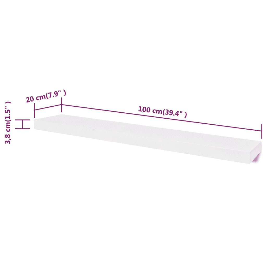 Mensole a Parete 4 pz Bianche 100 cm 275999