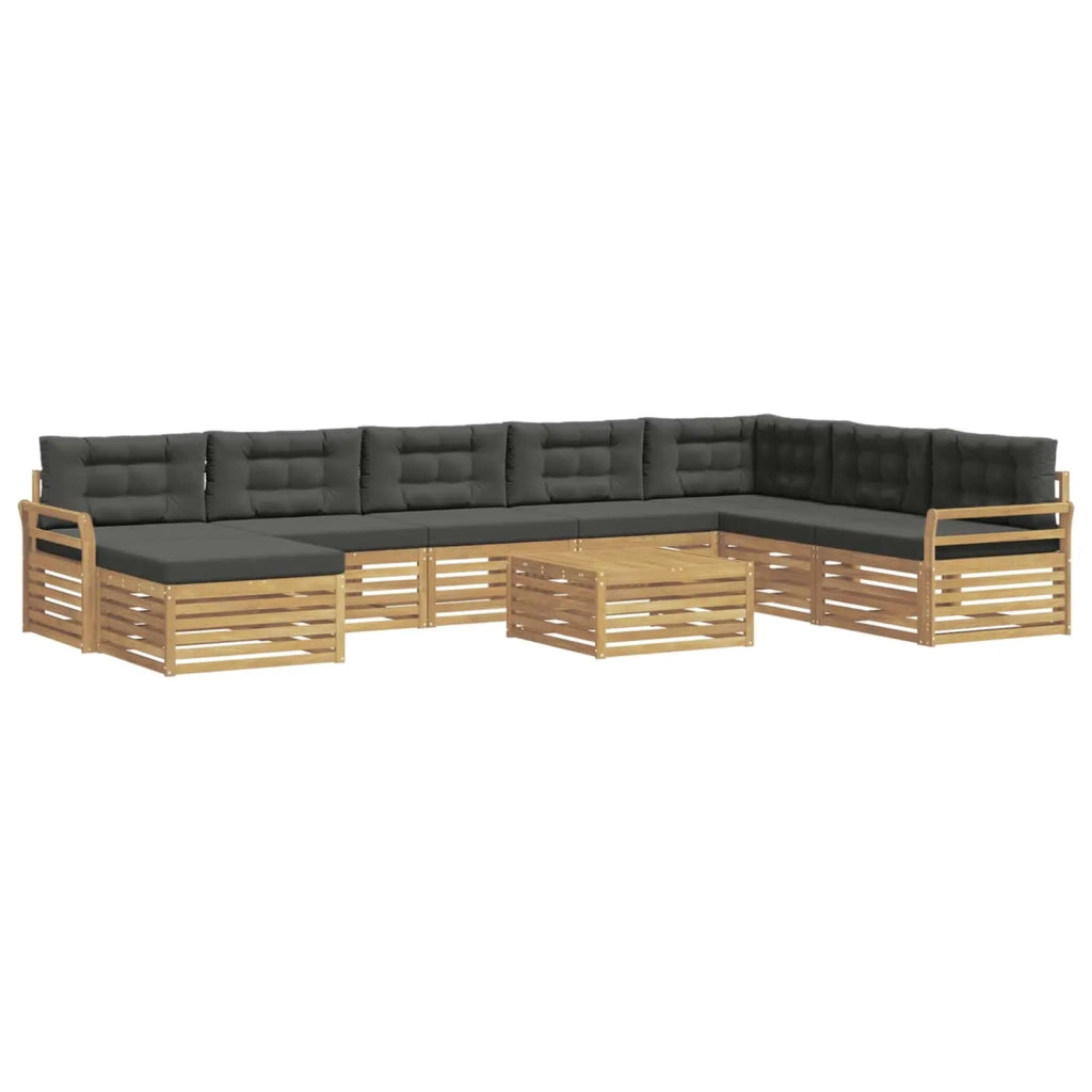 Set di divani da esterno 9 pcs Bianco e Antracite 3391007