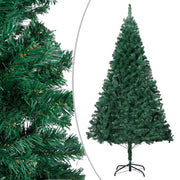 Albero di Natale Preilluminato con Palline Verde 210 cm PVC 3077537