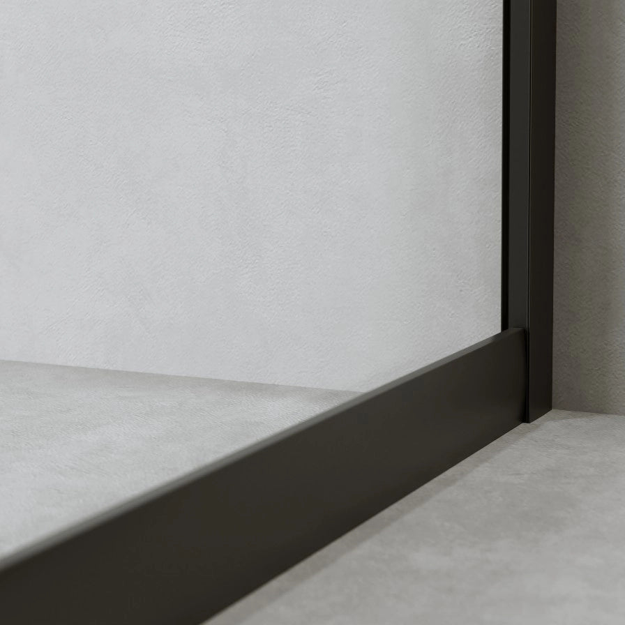 Box Doccia 3 Lati 80x100x80 Cm h190 Scorrevole Profili Nero Opaco Vetro 6 mm Trasparente| Neat