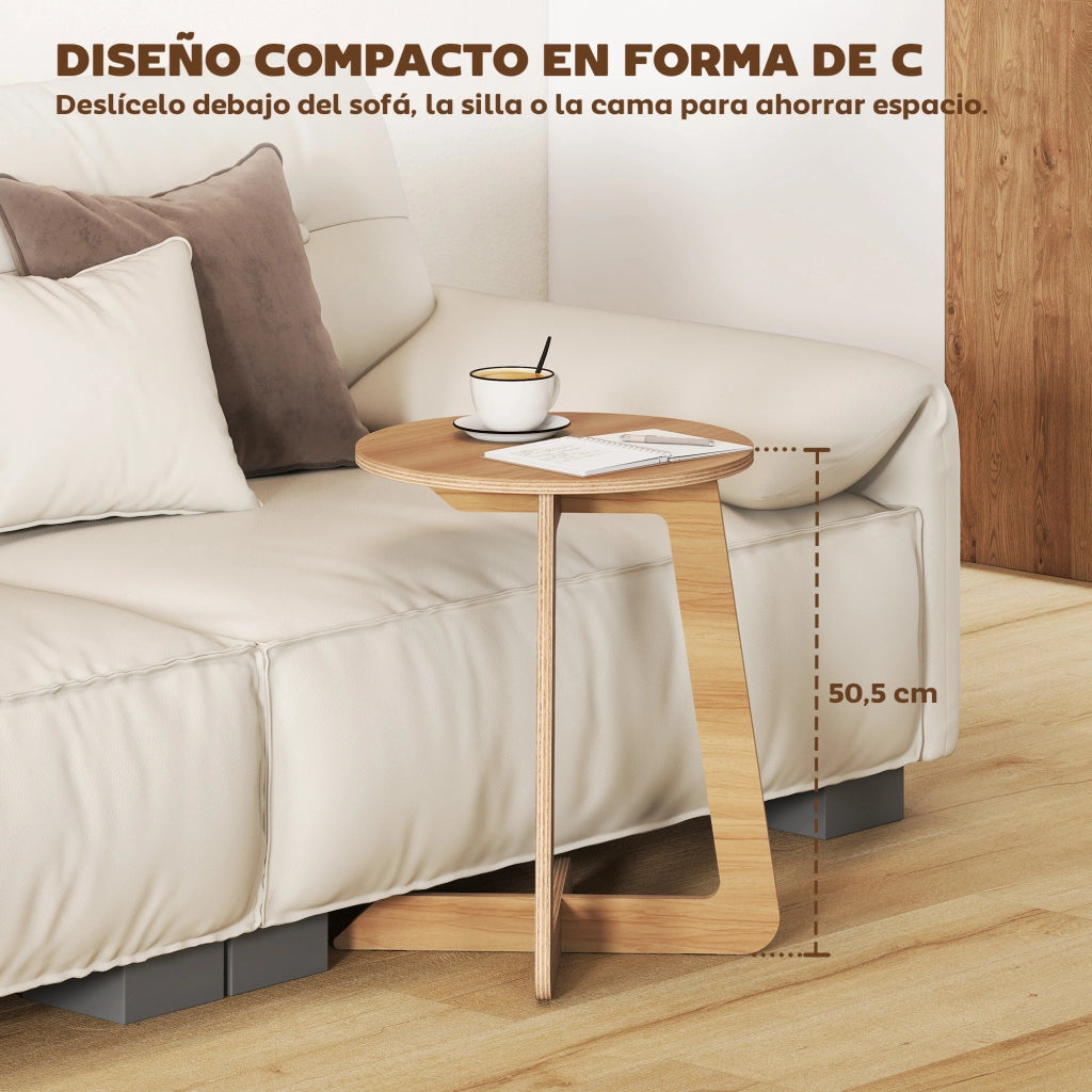 Tavolino da caff¨¨ rotondo in legno naturale ¨C zephmum ¨C 45x45x45
