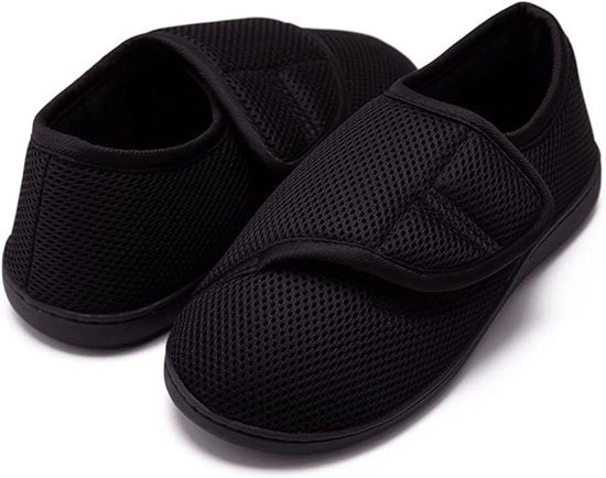Pantofole per Uomini e Donne - Calzature Assistenziali con Cinturino a Maglia - Materiale Respirante - Pantofole per Ospedali e Riabilitazione - Calzature Comode per Interni - Ideali per Anziani e Persone a Bisogno (S,38/39)