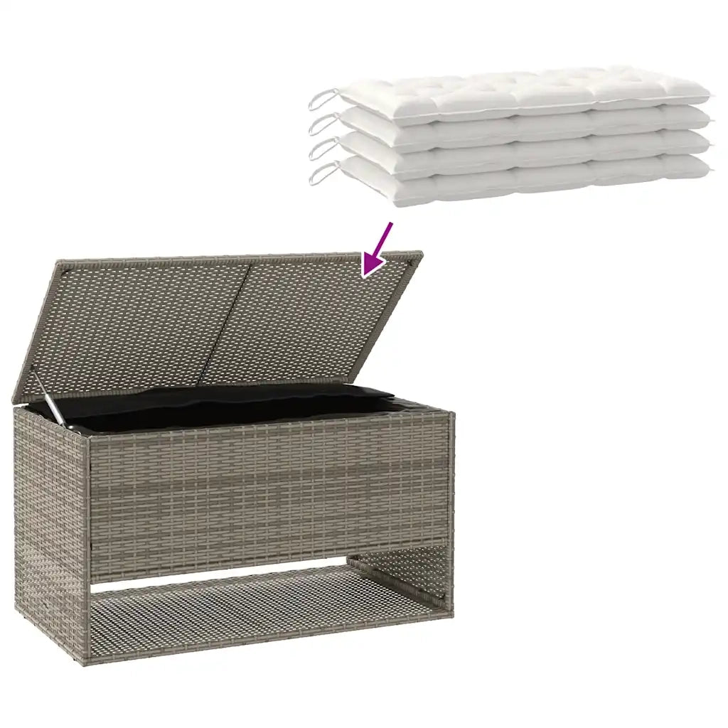 Scatola per Cuscini da Esterno Grigio 100x55x55,5 cm Polyrattan CFW9348367