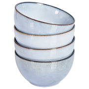 Set di 4 ciotole in gres azzurro Kaolin fatto a mano con smalto reattivo Cucina Sala da pranzo