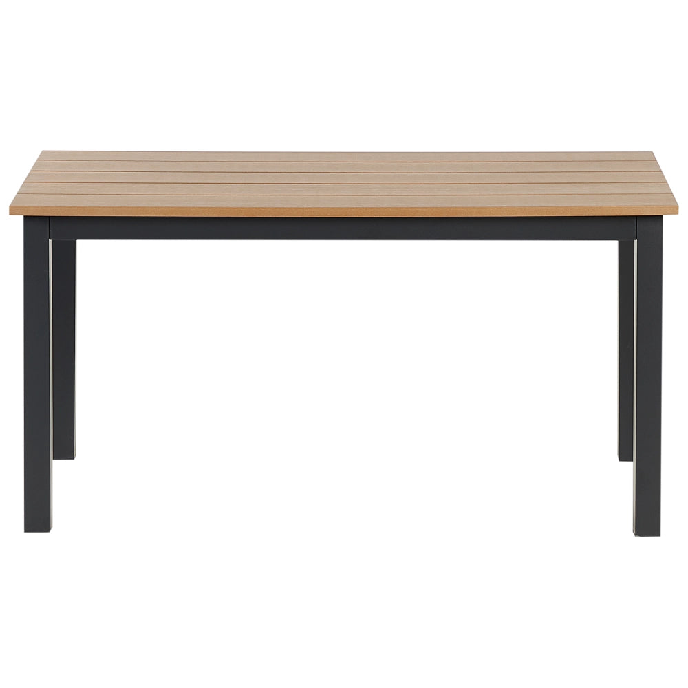 Tavolino da giardino in legno plastico chiaro 96 x 52 Telaio in alluminio nero