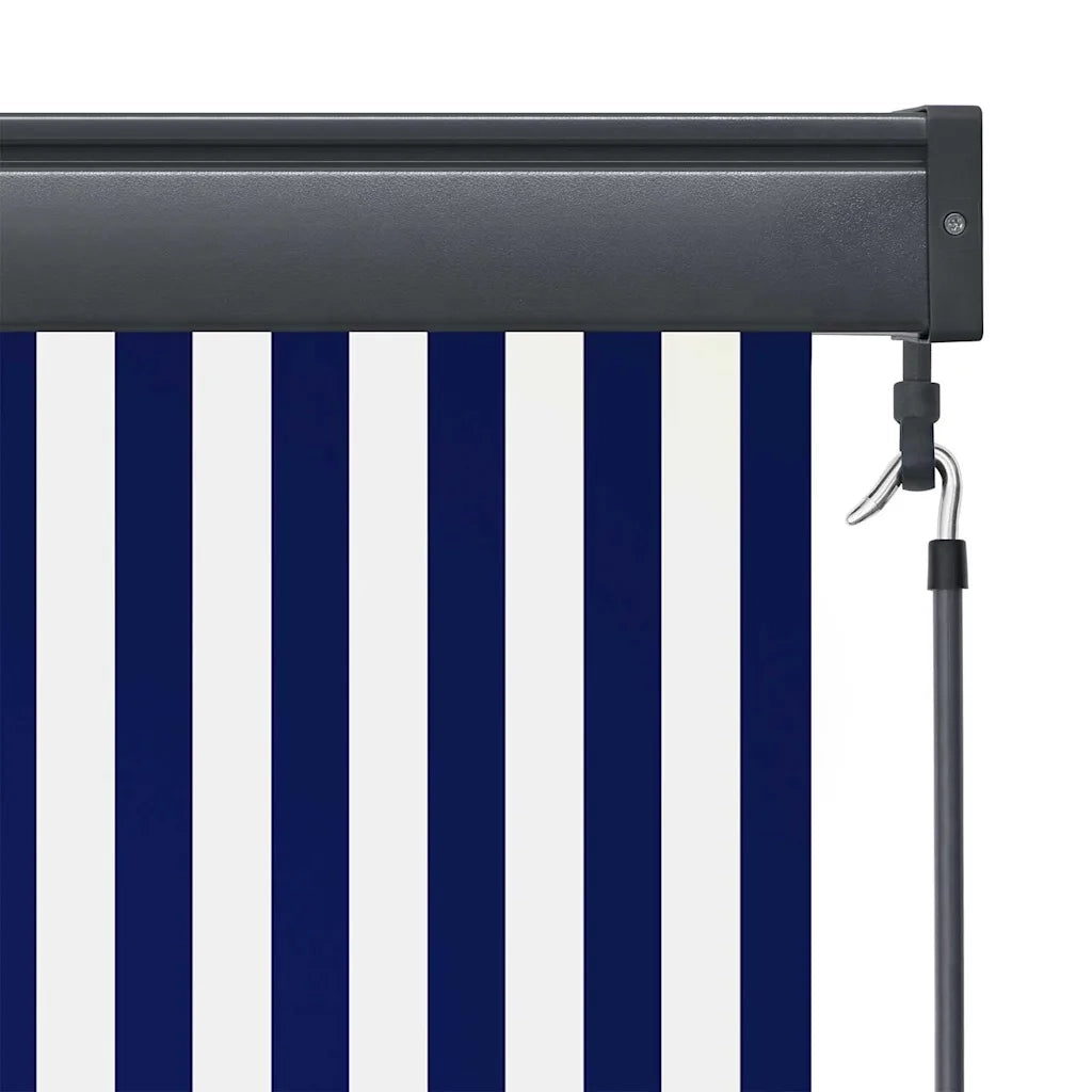 Tenda a rullo-Tenda avvolgibile Blu e Bianco 180 x 250 cm Tessuto e Alluminio