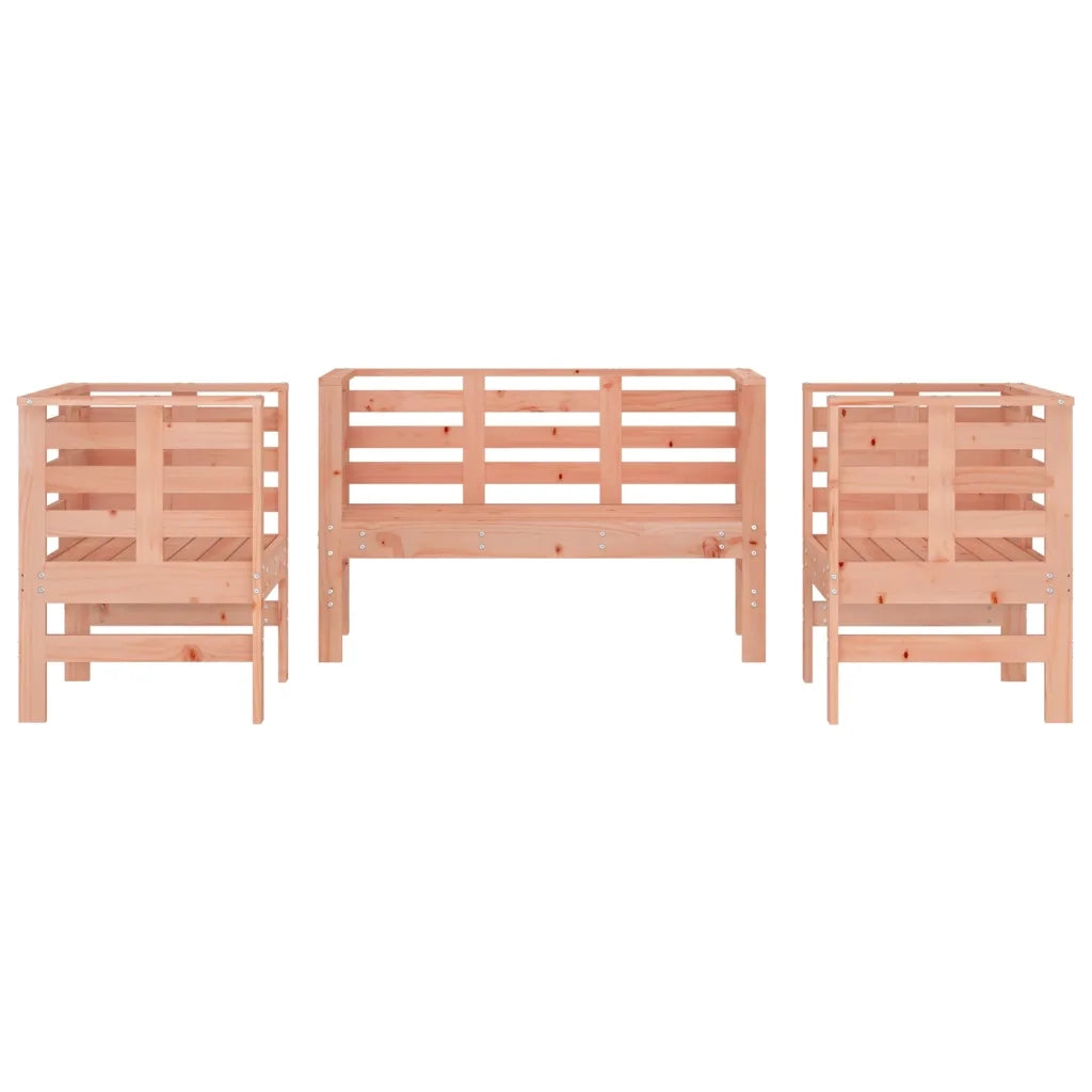 Set Salotto da Giardino 3 pz in Legno Massello di Douglas 825147