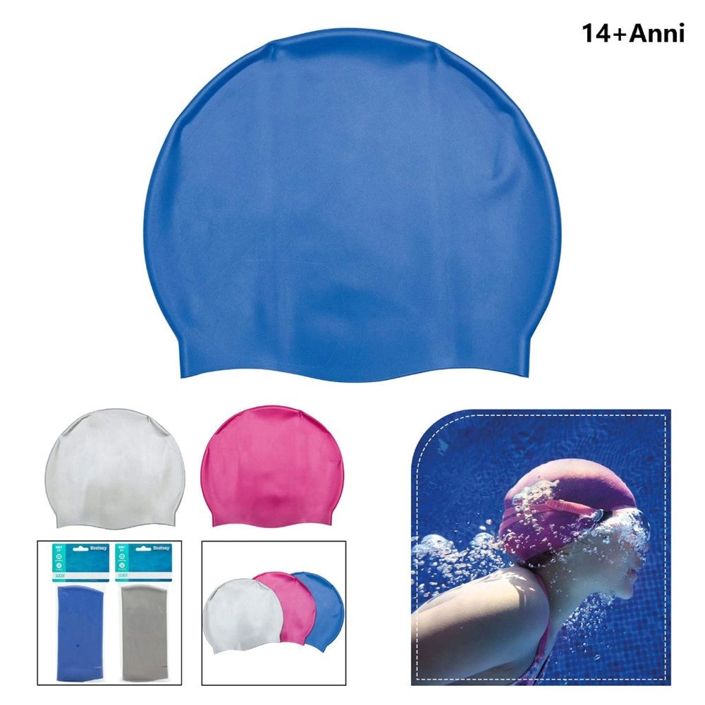 Trade Shop - Cuffia Hydro Swim Silicone Mare Piscina Nuoto 14+ Anni 3 Colori Assortiti 26006 -