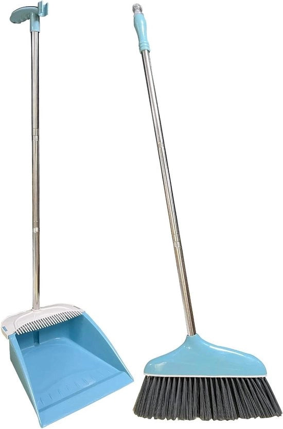 Kit di spazzolatura verticale con manico lungo a mano - Pulizia a casa vanga (blu)