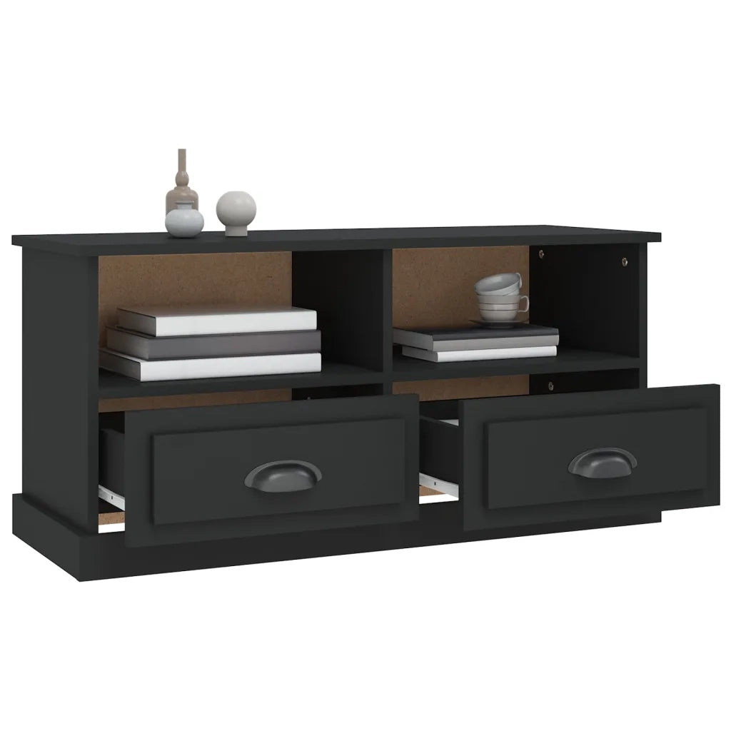 Mobile Porta TV Nero 93x35,5x45 cm in Legno Multistrato 816465