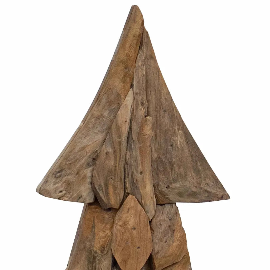 Albero di Natale-Albero Natalizio-Decorazioni natalizie Marrone 90 cm Legno massello di teak 969473