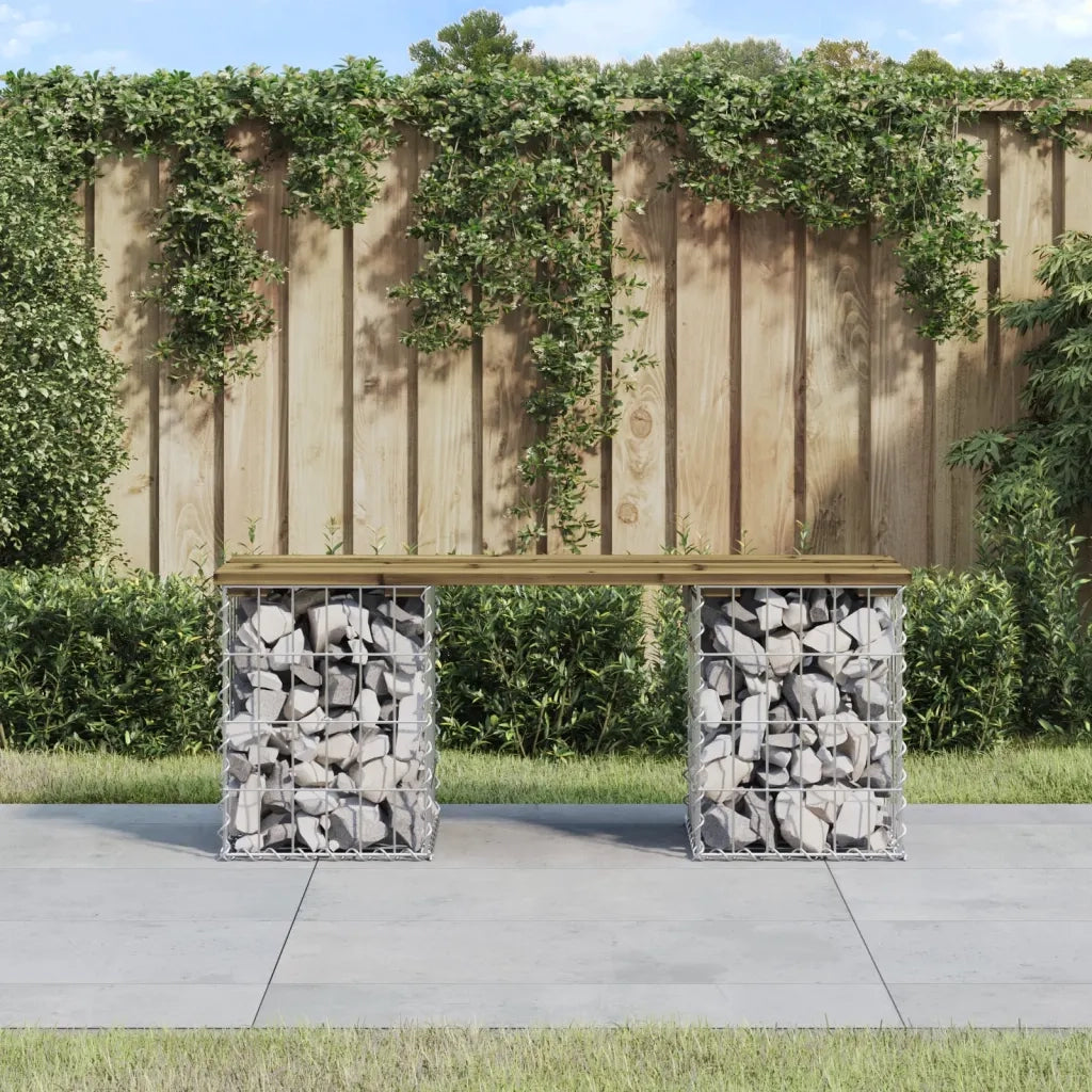 Panca da Giardino Design Gabbione 103x31x42 cm Pino Impregnato 834331