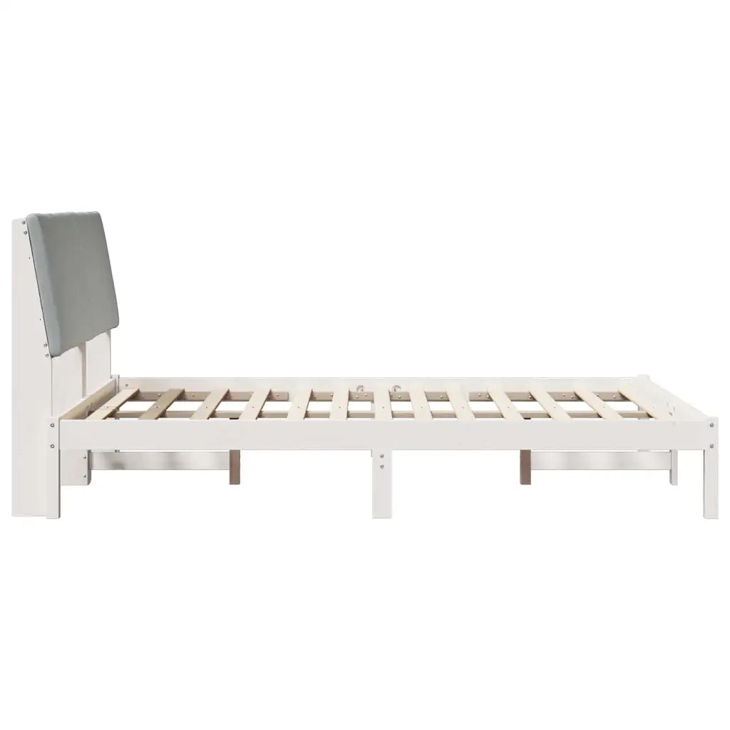 Struttura del Letto Bianco e grigio chiaro 140 x 190 cm