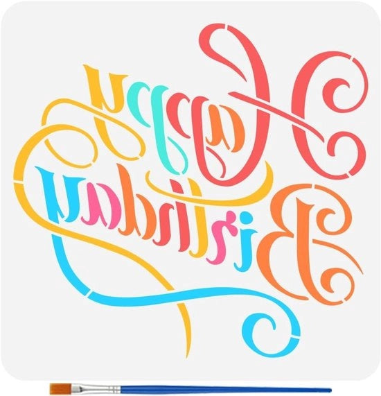 Stampo di Decorazione per Festa con Pennello 30x30cm, Riproduzione, Stampa per Decorazione e Progetti Artistici