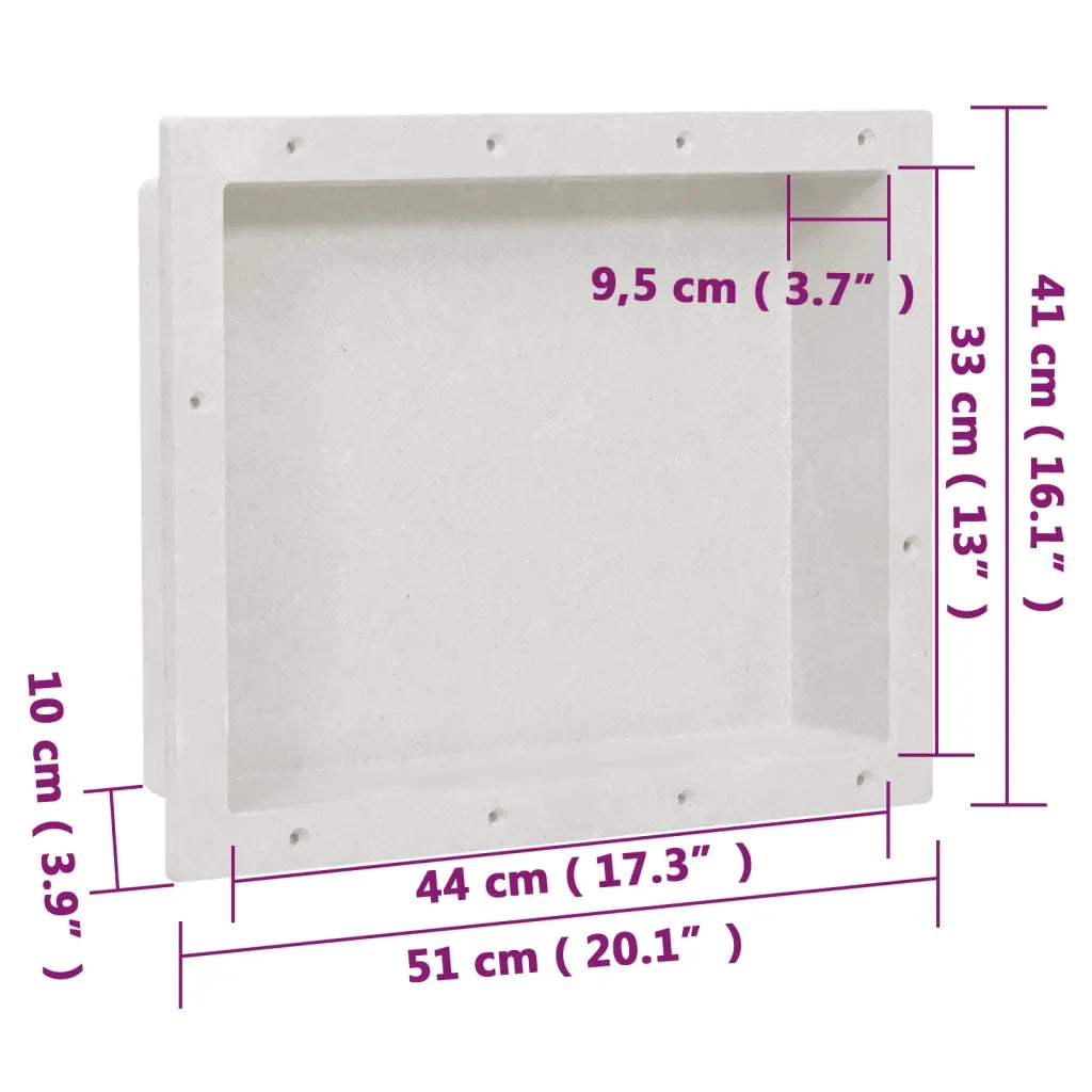 Nicchia da Doccia in Bianco Opaco 41x51x10 cm