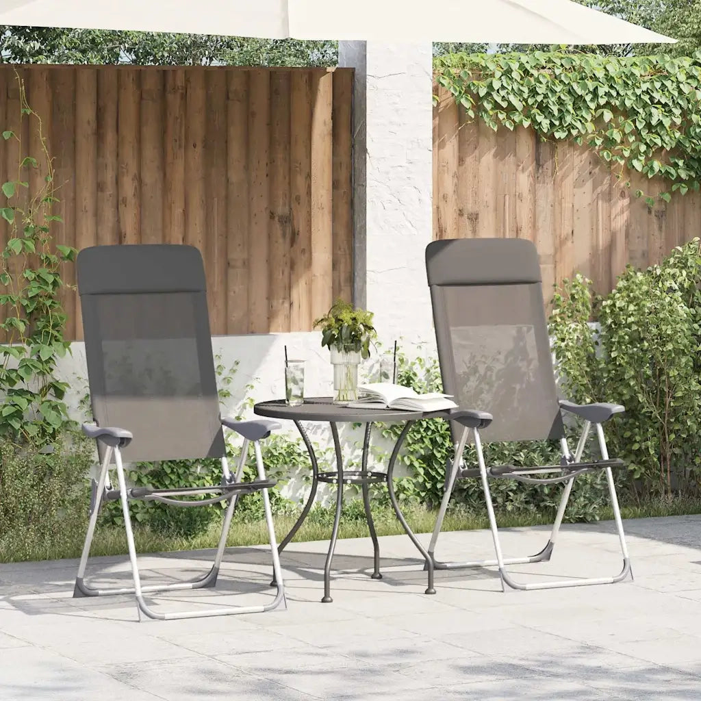 Sedie Pieghevoli da Campeggio 4 pz Grigio in Alluminio 44307