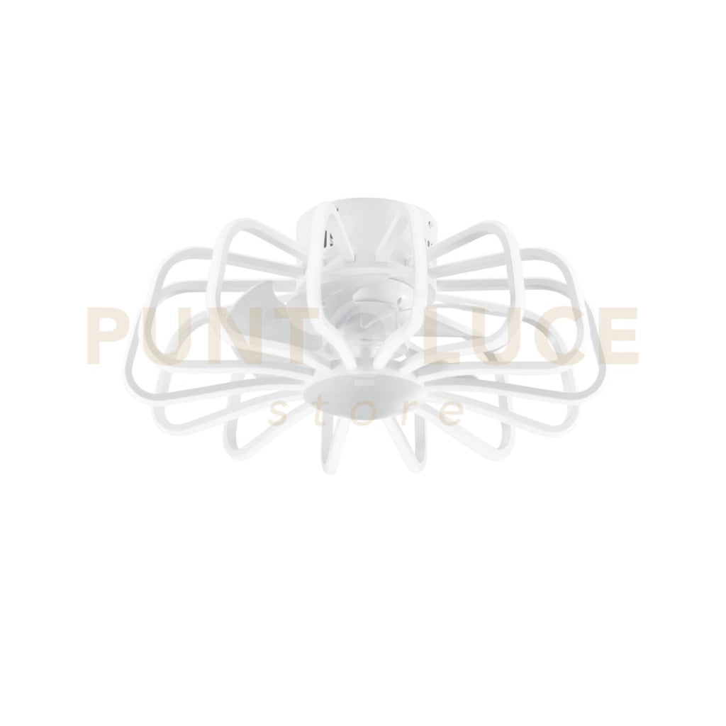 PLAFONIERA LED VENTILATORE GRECALE BIANCO 80W 8470LM CCT DIMMERABILE Wi-Fi 50X20,7CM