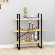 Libreria a 3 Ripiani 100x30x105 cm in Legno Massello di Pino cod mxl 18349