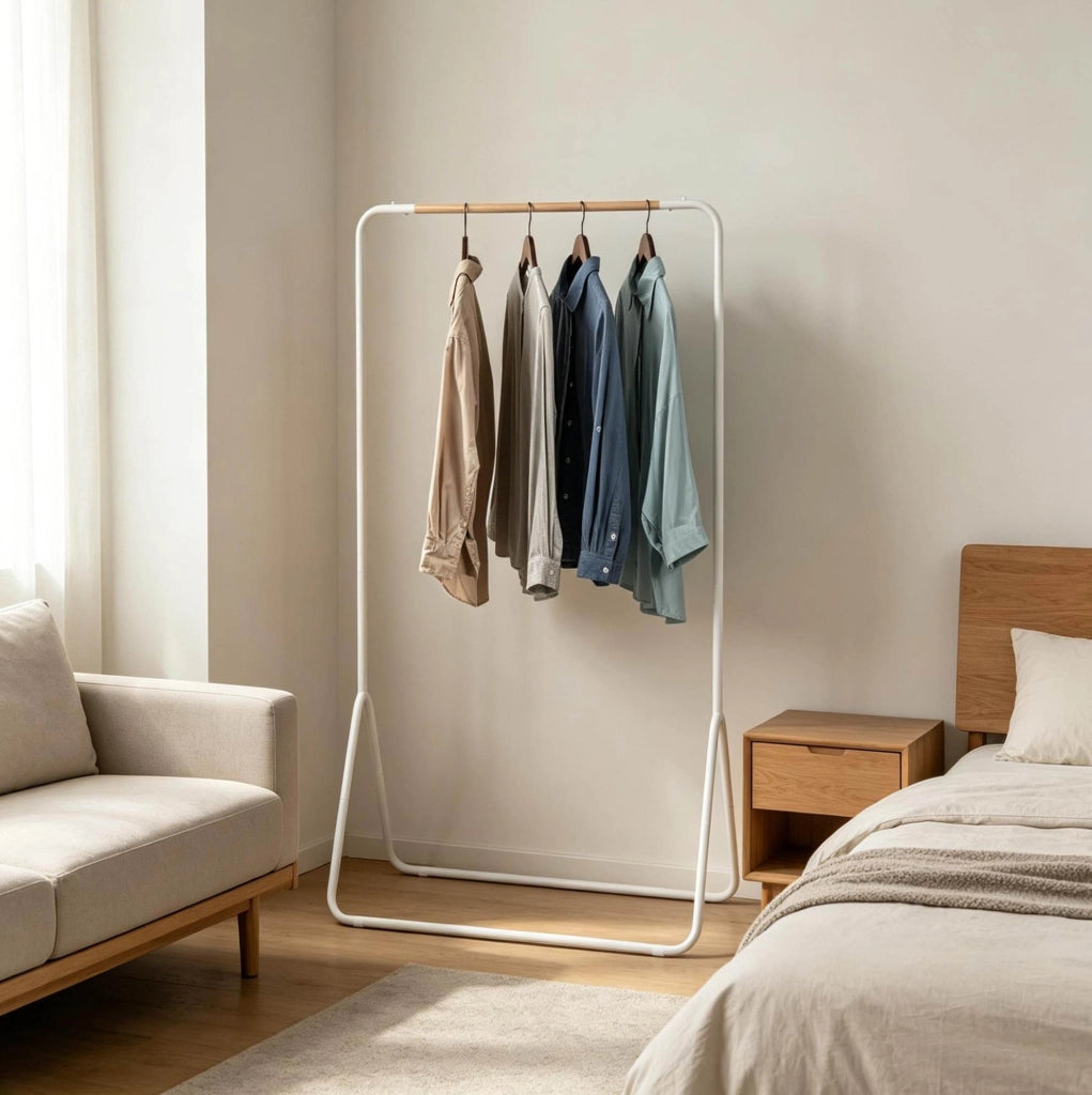 Appendiabiti multifunzione in metallo bianco 80x45x145 cm
