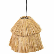 Plafoniera in fibra naturale marrone 38x38x30h