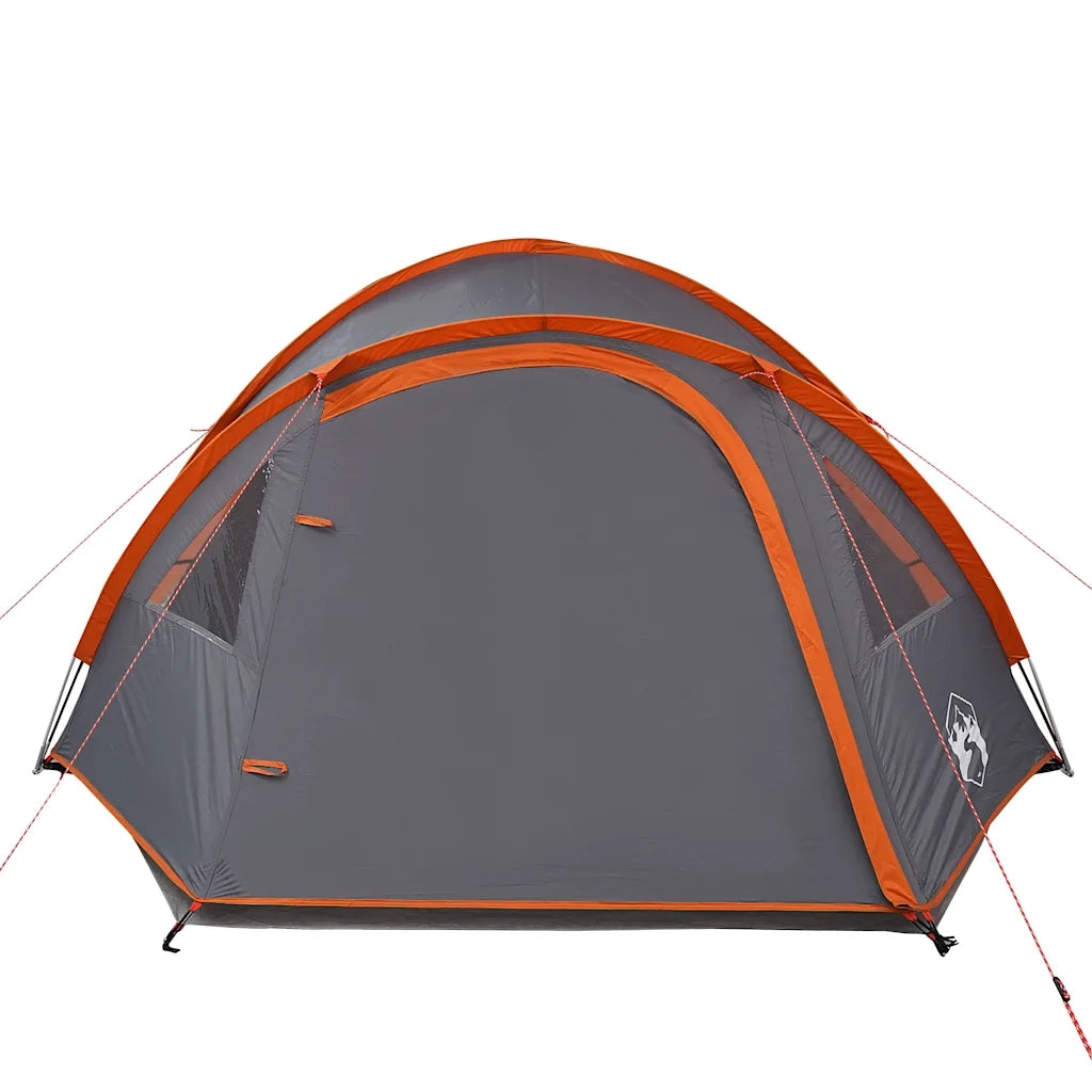Tenda da Campeggio a Cupola 4 Persone-Tenda per Escursionismo Arancione Impermeabile
