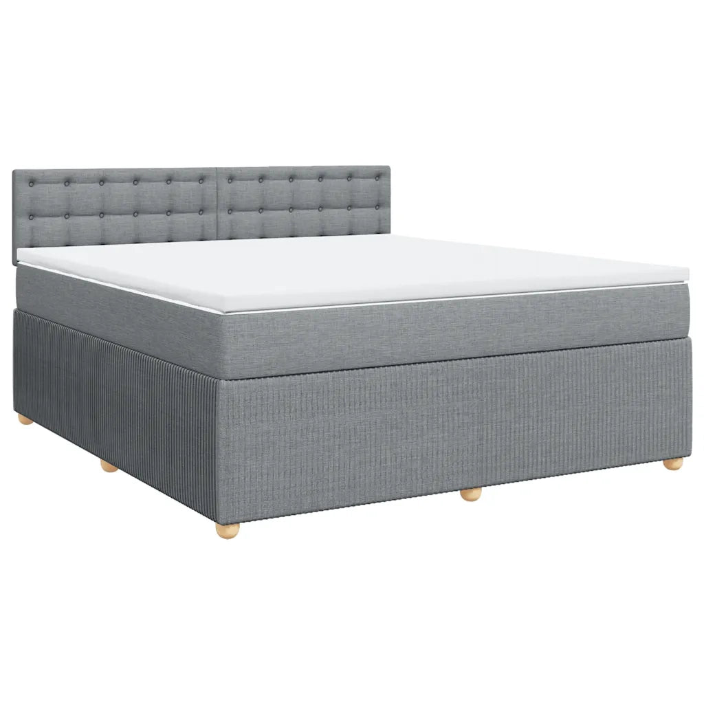 Giroletto a Molle con Materasso Grigio Chiaro180x200 cm Tessuto