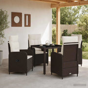 Set da pranzo per esterni 5 pz Marrone e Bianco Crema 3422311