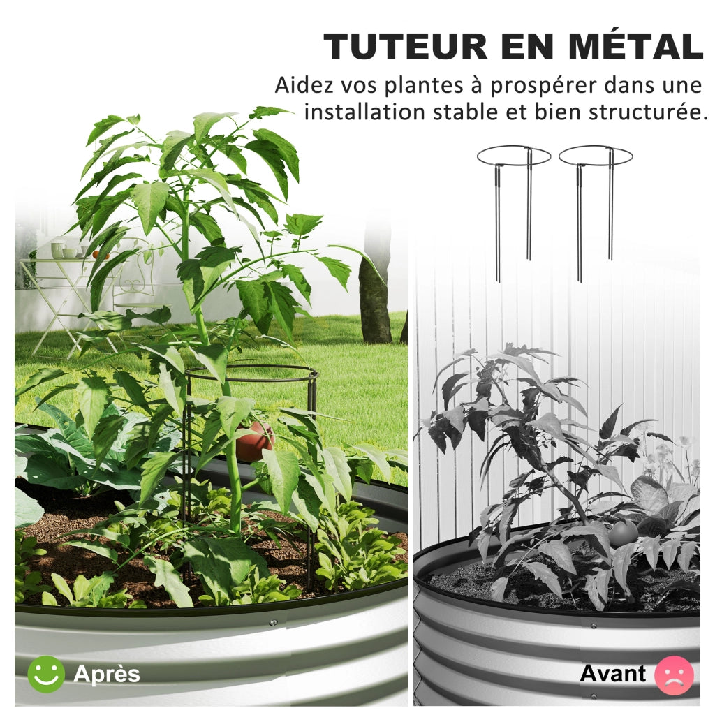 Letto Giardino rialzato ¨C Zephmum ¨C Acciaio galvanizzato 152x91x30 cm Argento