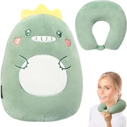 Cuscino per bambini - 2-in-1 cuscino con microsfere - cuscino U deformabile per adulti e bambini - auto aereo treno dinosauro - comodo e sostenitivo