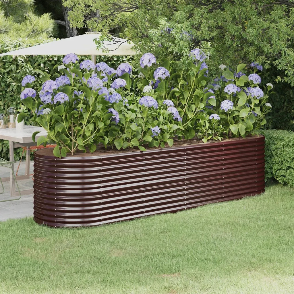 Letto Giardino Acciaio Zincato 296x80x68cm Marrone 318960