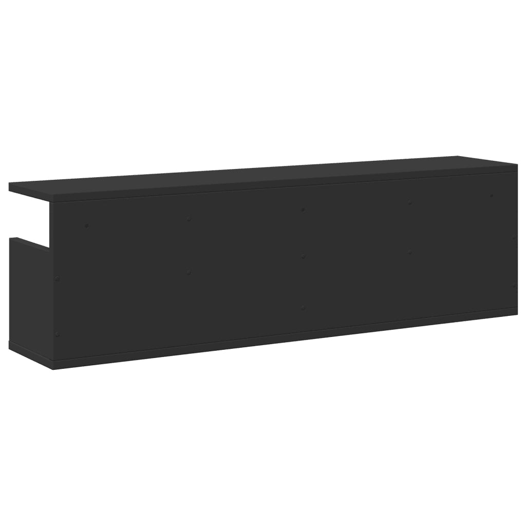 Mobile a Parete 100x20x30 cm Nero in Legno Multistrato