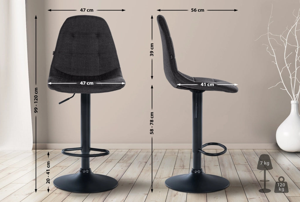 Sgabello da bar tessuto Elmore B 5