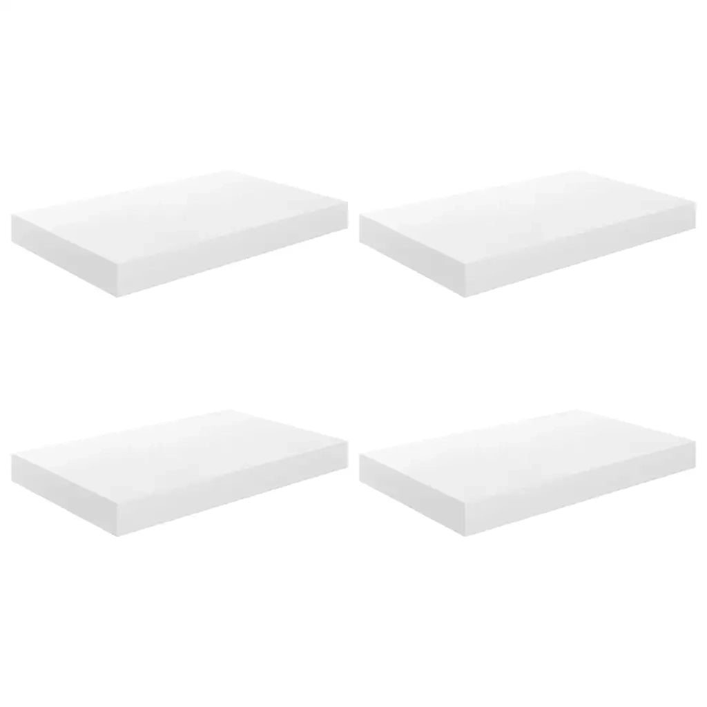 Scaffali a Parete 4 pz Bianco Lucido 40x23x3,8 cm in MDF 323744