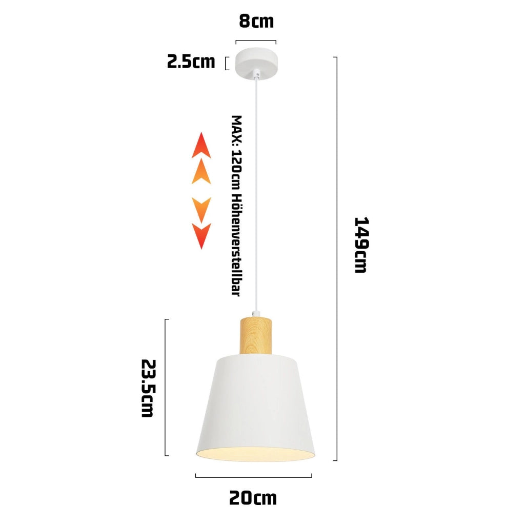 Lampada a sospensione ZMH per sala da pranzo a 1 fiamma 2 luci a sospensione in metallo bianco industriale