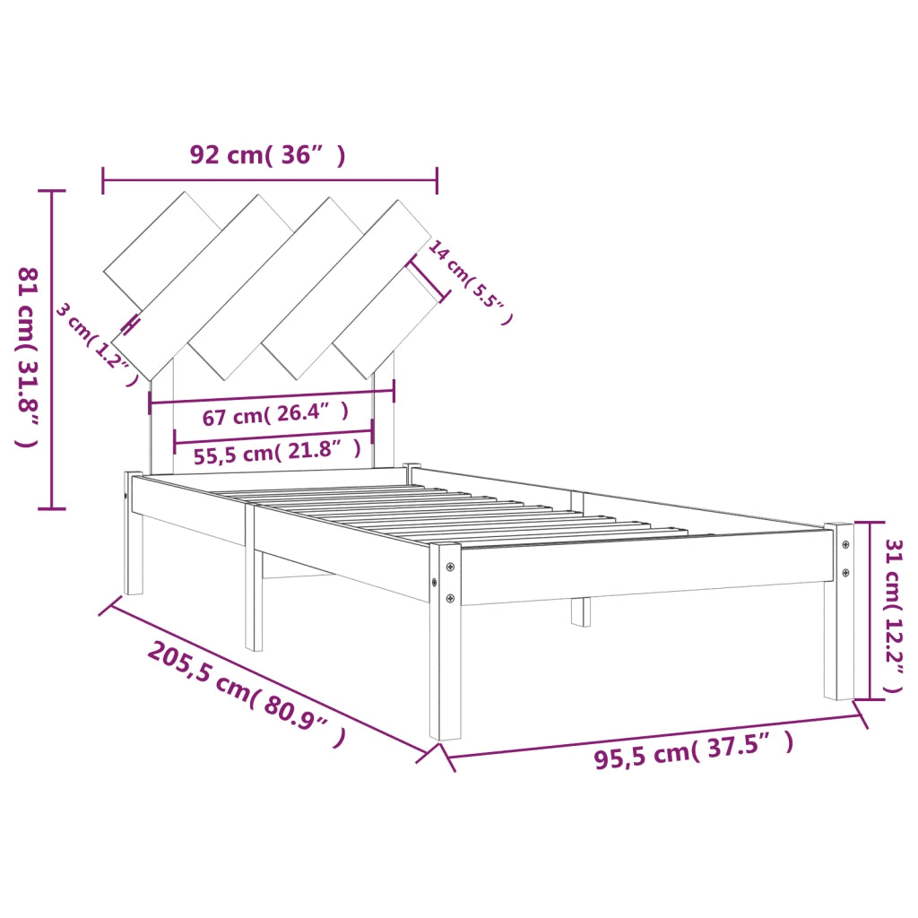 Giroletto 90x200 cm in Legno Massello 3104853
