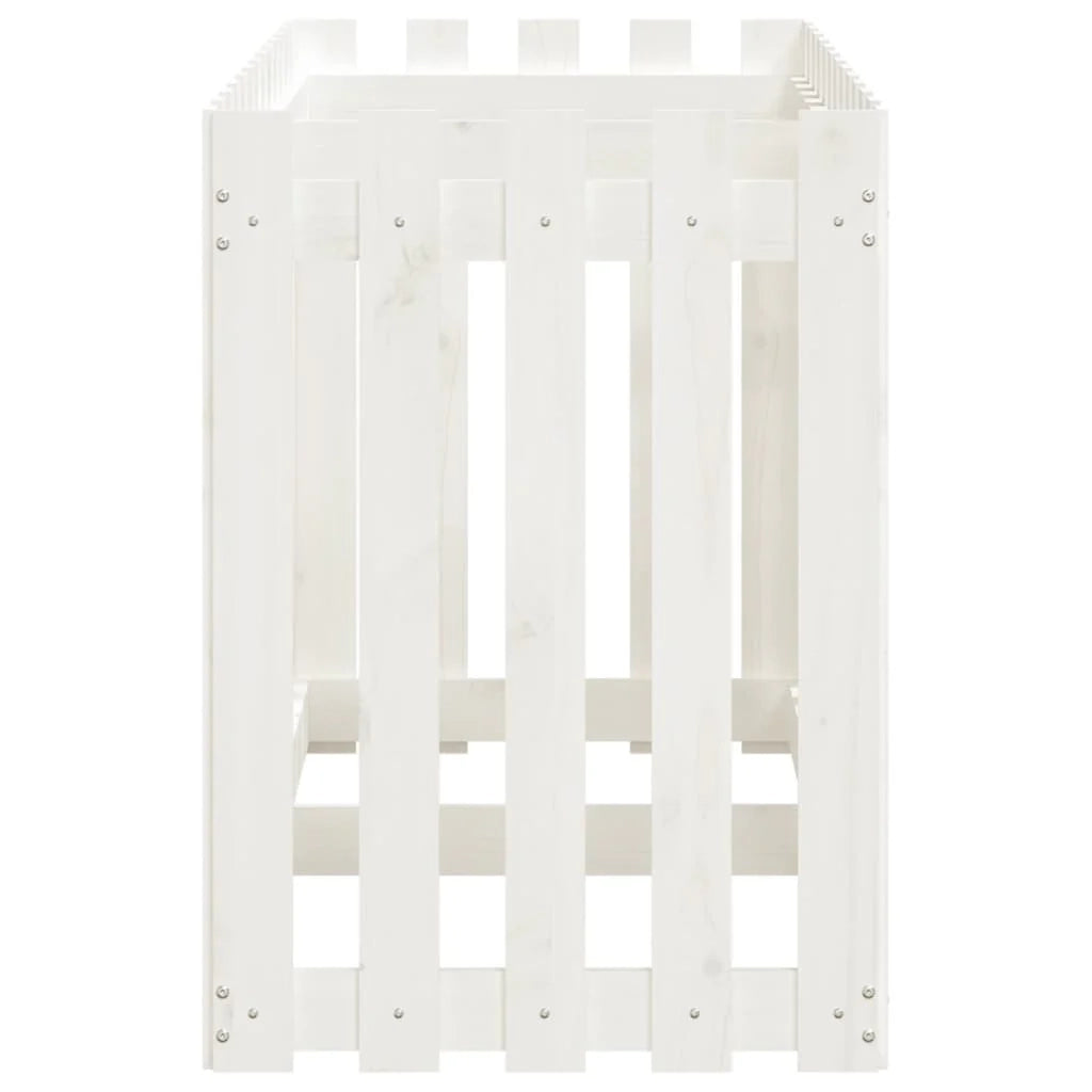 Fioriera rialzata per piante fiori patio giardino design del giardino con recinzione 150 x 50 x 70 cm pino bianco massiccio 02_0039801