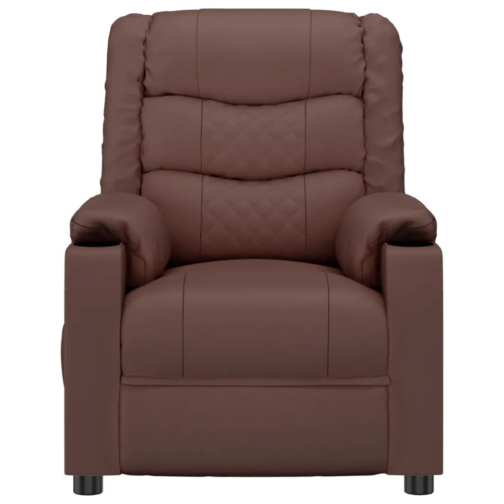 Poltrona Reclinabile Elettrica Marrone in Similpelle 3143451