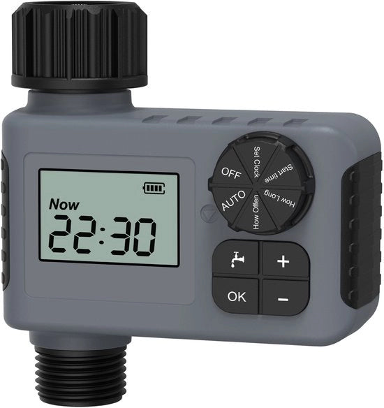 Sistema di irrigazione esterno timer con sprinkler, con funzione di ritardo in caso di pioggia / modalità manuale / automatica, adatto per giardini posteriori, 1 pezzo