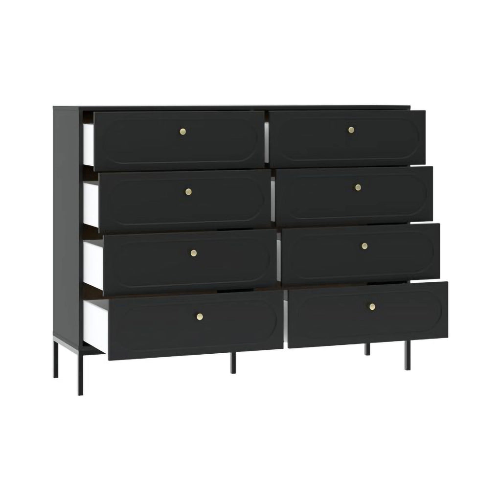 Laniva, Cassettiera 8 Cassetti, 150x40x116h cm Nero Antracite