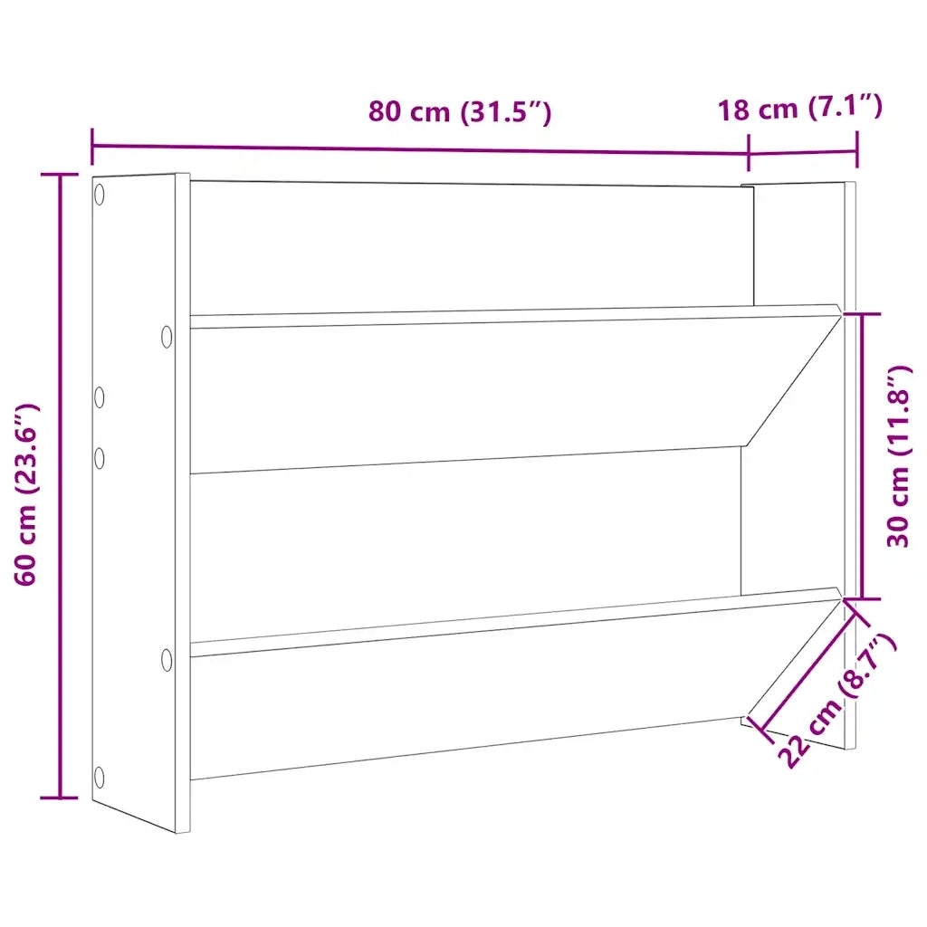 Scarpiera a Muro-Scaffale da Parete per Scarpe Bianca 80x18x60 cm in Legno Multistrato